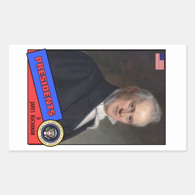 Pegatina Rectangular Tarjeta de béisbol James Buchanan (Anverso)