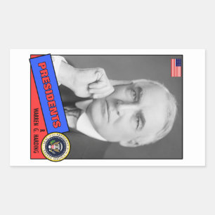 Pegatina Rectangular Tarjeta de béisbol Warren G. Harding