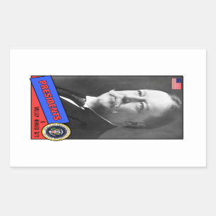 Pegatina Rectangular Tarjeta de béisbol William Howard Taft