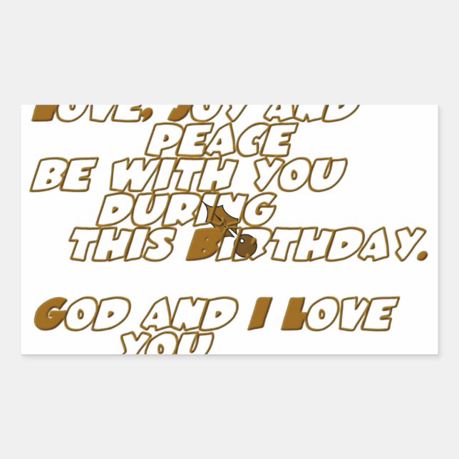 Pegatina Rectangular Tarjeta de cumpleaños para un amigo cristiano (Anverso)