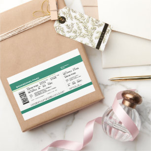 Pegatina Rectangular Tarjeta de embarque - Verde