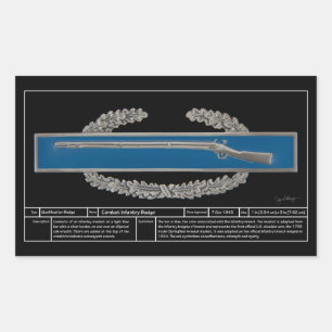 Pegatina Rectangular Tarjeta de infantería de combate técnica