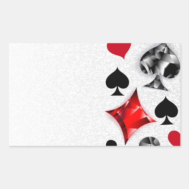Pegatina Rectangular Tarjeta de juego de jugador de póquer se adapta a  (Anverso)