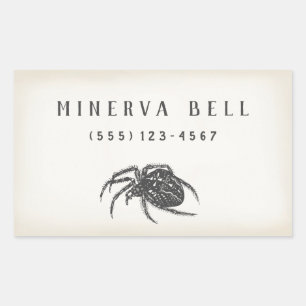 Pegatina Rectangular Tarjeta de llamadas de araña de Halloween
