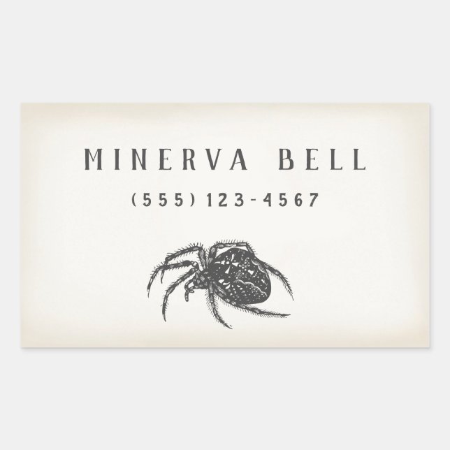 Pegatina Rectangular Tarjeta de llamadas de araña de Halloween (Anverso)