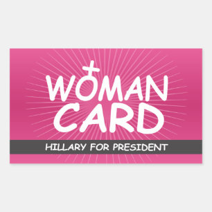 Pegatina Rectangular Tarjeta de mi mujer - Hilary para presidente