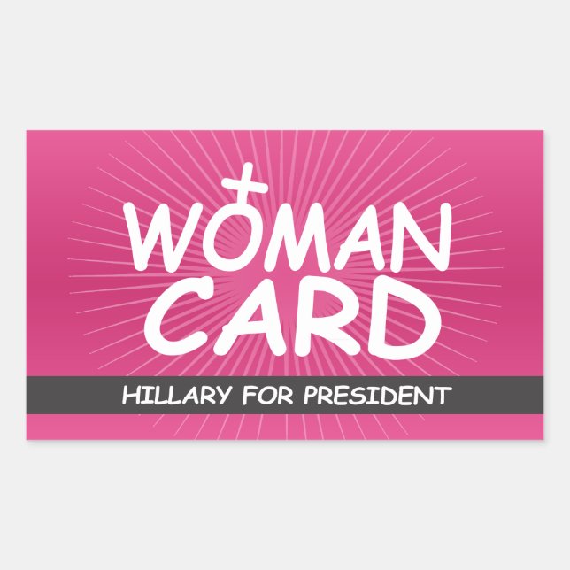 Pegatina Rectangular Tarjeta de mi mujer - Hilary para presidente (Anverso)
