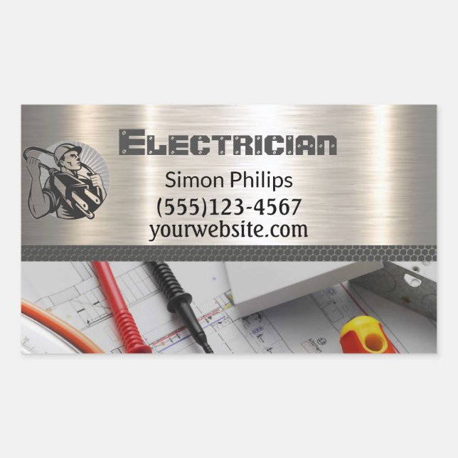 Pegatina Rectangular Tarjeta de presentación electrónica Metalizado Han (Anverso)