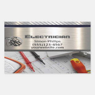 Pegatina Rectangular Tarjeta de presentación electrónica Metalizado Han