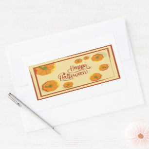 Pegatina Rectangular Tarjeta de saludo enmarcada Típografía de Hallowee