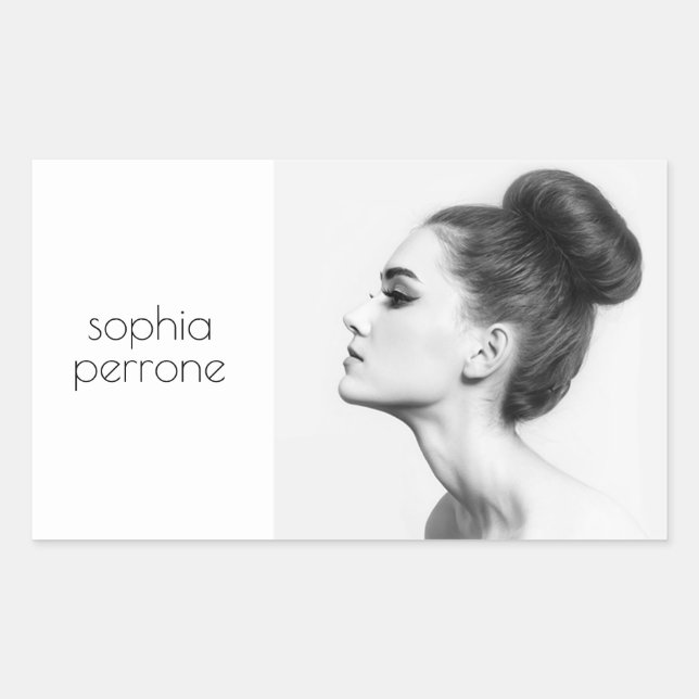 Pegatina Rectangular Tarjeta fotográfica de artista profesional y fotóg (Anverso)