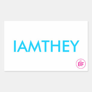 Pegatina Rectangular Tarjeta IAMTHEY
