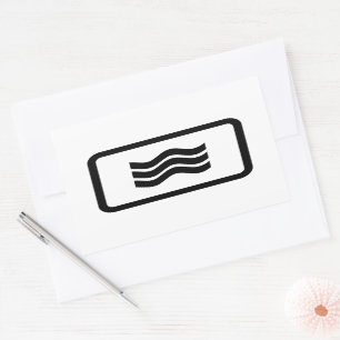 Pegatina Rectangular Tarjeta Zener   3 Líneas de onda verticales