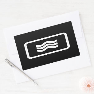 Pegatina Rectangular Tarjeta Zener   3 Líneas de onda verticales