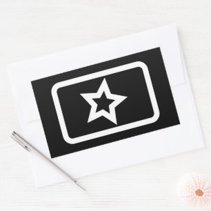 Pegatina Rectangular Tarjeta Zener   Estrella Hollow 5 punteada