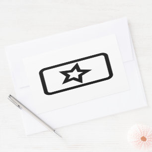 Pegatina Rectangular Tarjeta Zener   Estrella Hollow 5 punteada
