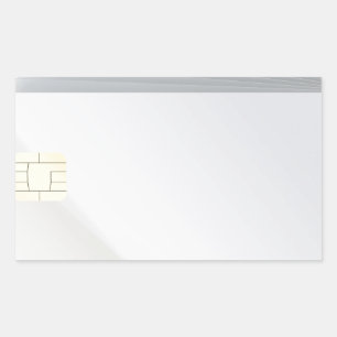 Pegatina Rectangular Tarjetas de plástico en blanco con chip