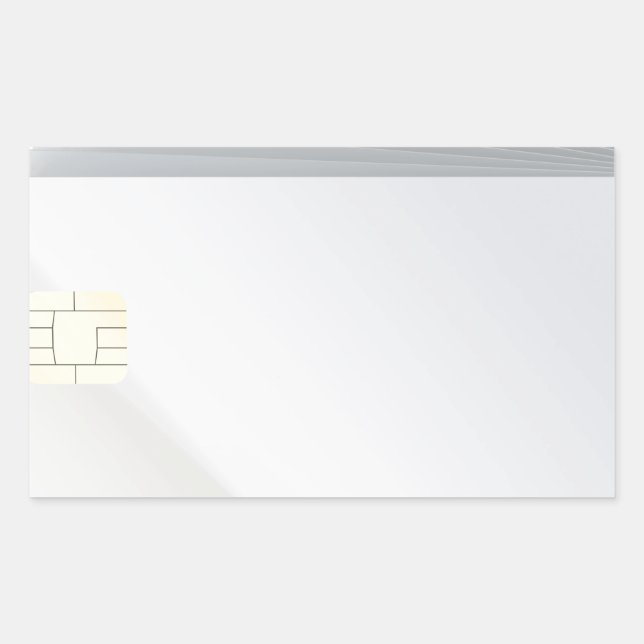 Pegatina Rectangular Tarjetas de plástico en blanco con chip (Anverso)
