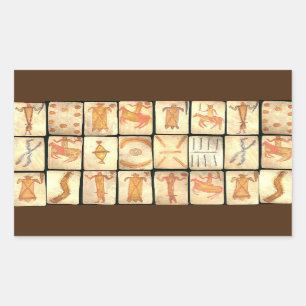 Pegatina Rectangular "Tarjetas de reproducción apaches antiguas"