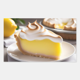Pegatina Rectangular Tarta de Merengue de Limón