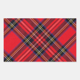 Pegatina Rectangular Tartán de Stewart rojo