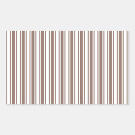 Pegatina Rectangular Taupe rayas de caramelos marrones y blancos