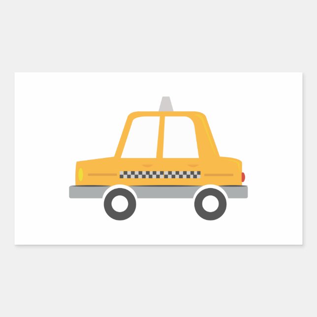Pegatina Rectangular Taxi Cab (Anverso)