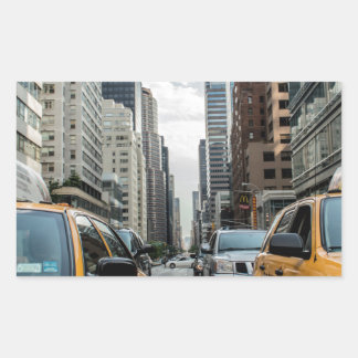 Pegatina Rectangular Taxi en Nueva York