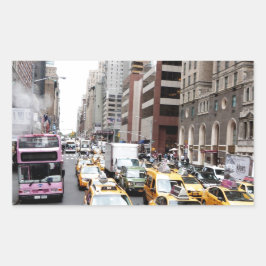 Pegatina Rectangular Taxis de Nueva York