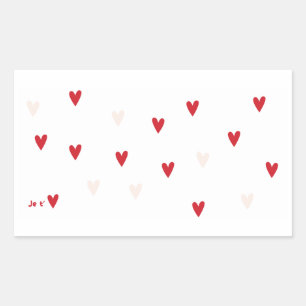 Pegatina Rectangular Taza minimalista “Je t’❤️”