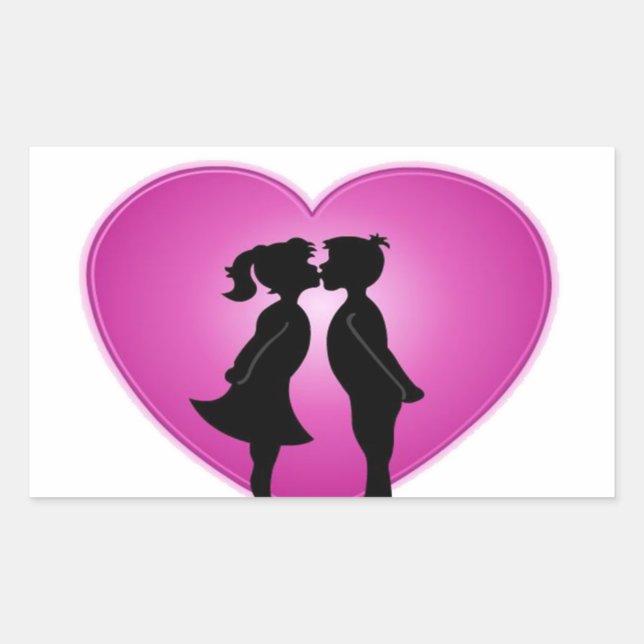 Pegatina Rectangular Te Amo (Anverso)