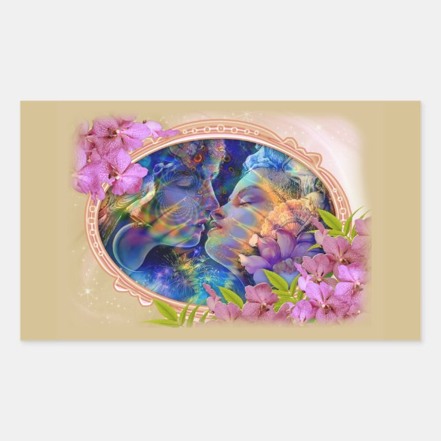 Pegatina Rectangular Te amo (Anverso)