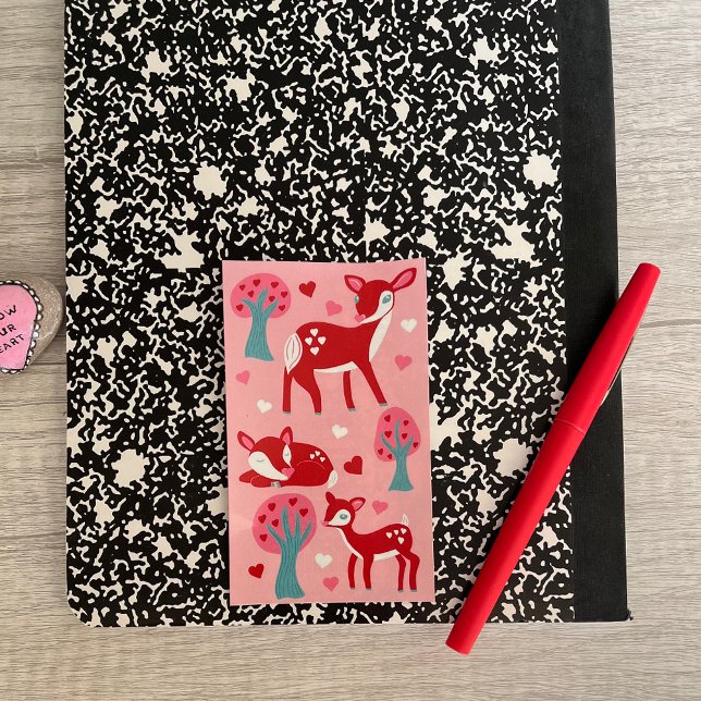 Pegatina Rectangular Te Amo Deerly Día de San Valentín (Subido por el creador)