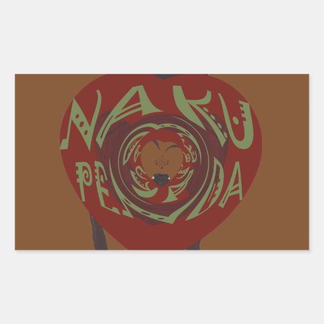 Pegatina Rectangular ¡Te amo! Nakupenda Sana (Anverso)