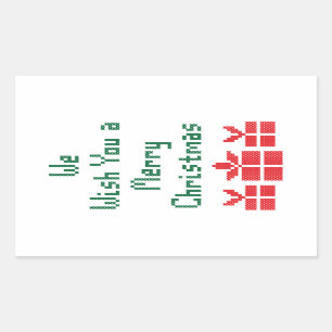 Pegatina Rectangular Te deseamos una Feliz Navidad