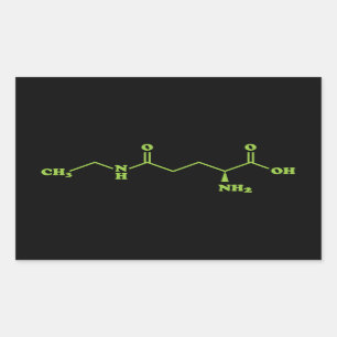 Pegatina Rectangular Tea Theanine Molecular Chemical Formula