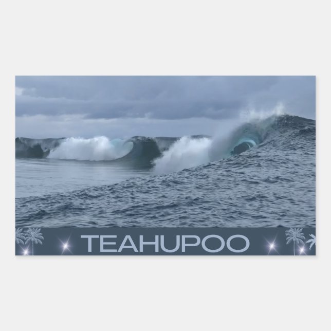 Pegatina Rectangular Teahupoo (Anverso)