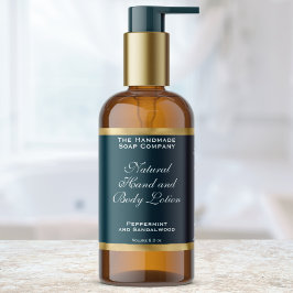 Pegatina Rectangular Teal Green & Gold Foil Cosmetics Bottle Label