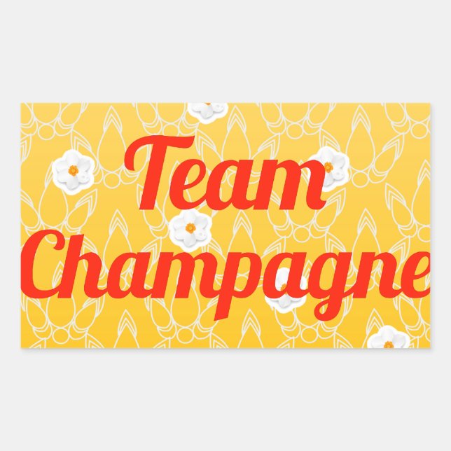 Pegatina Rectangular Team Champagne (Anverso)