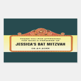 Pegatina Rectangular Teatro Marquee Bar Bat Mitzvah
