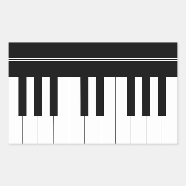 Pegatina Rectangular Teclado de piano (Anverso)