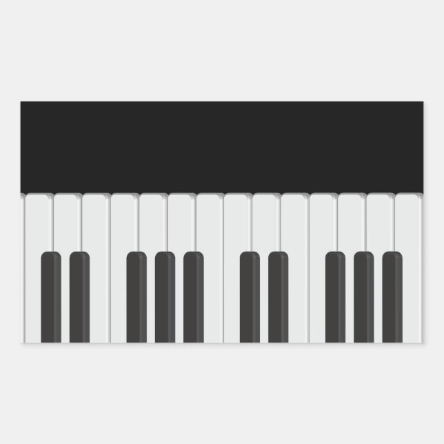 Pegatina Rectangular Teclado de piano (Anverso)
