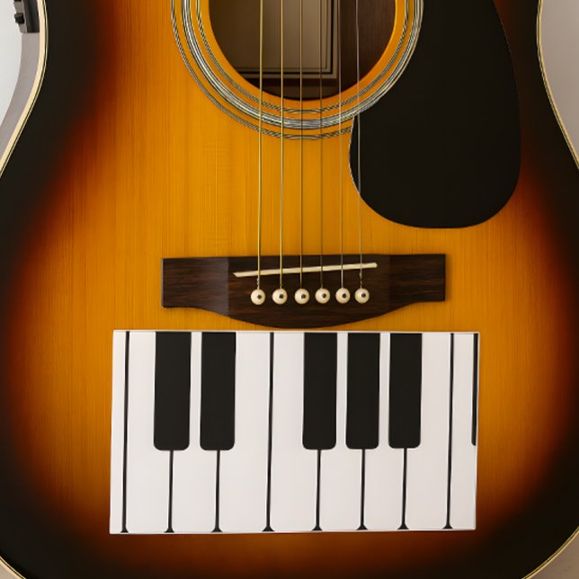 Pegatina Rectangular Teclado de piano teclas de novedad jumbo en blanco (Subido por el creador)