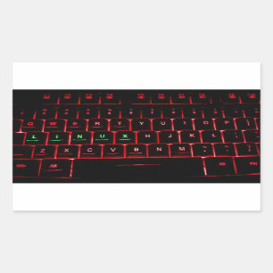 Pegatina Rectangular Teclado Linux