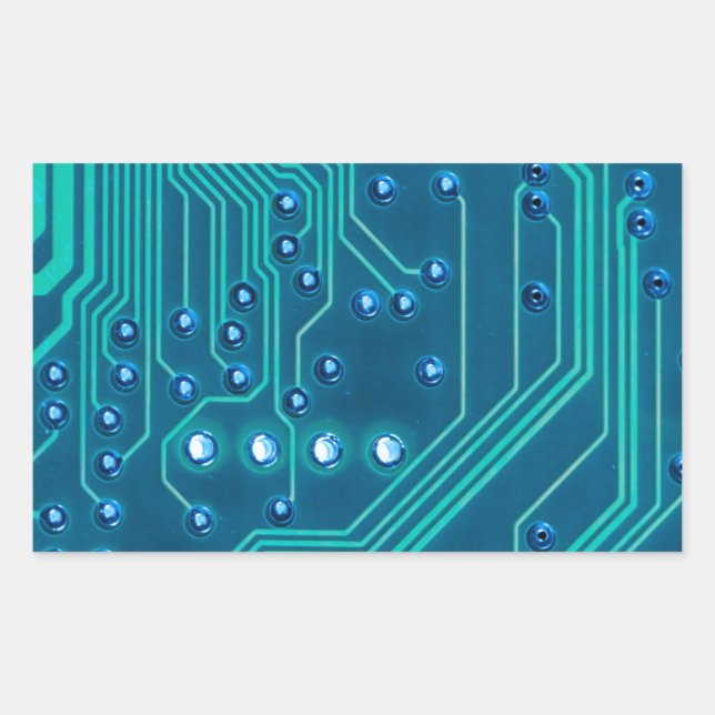 Pegatina Rectangular Tecnología Geek de la placa de circuito (Anverso)