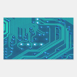 Pegatina Rectangular Tecnología Geek de la placa de circuito