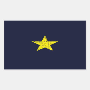Pegatina Rectangular Tejas, bandera histórica de la estrella de Burnet