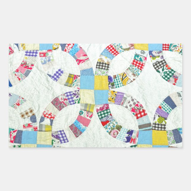 Pegatina Rectangular Tejido colorido (Anverso)