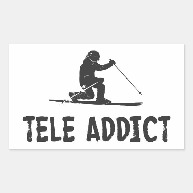 Pegatina Rectangular Tele Addict (Anverso)