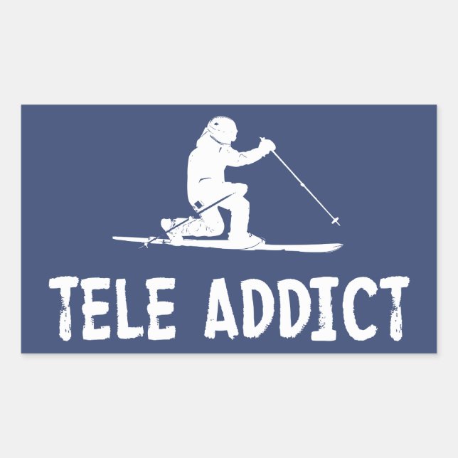 Pegatina Rectangular Tele Addict (Anverso)